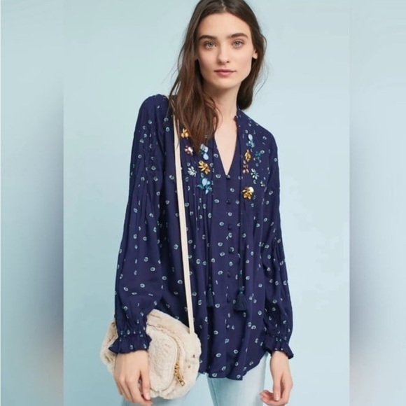 Vanessa Virgina Anthropologie Ashton Blouse - Picture 1 of 10